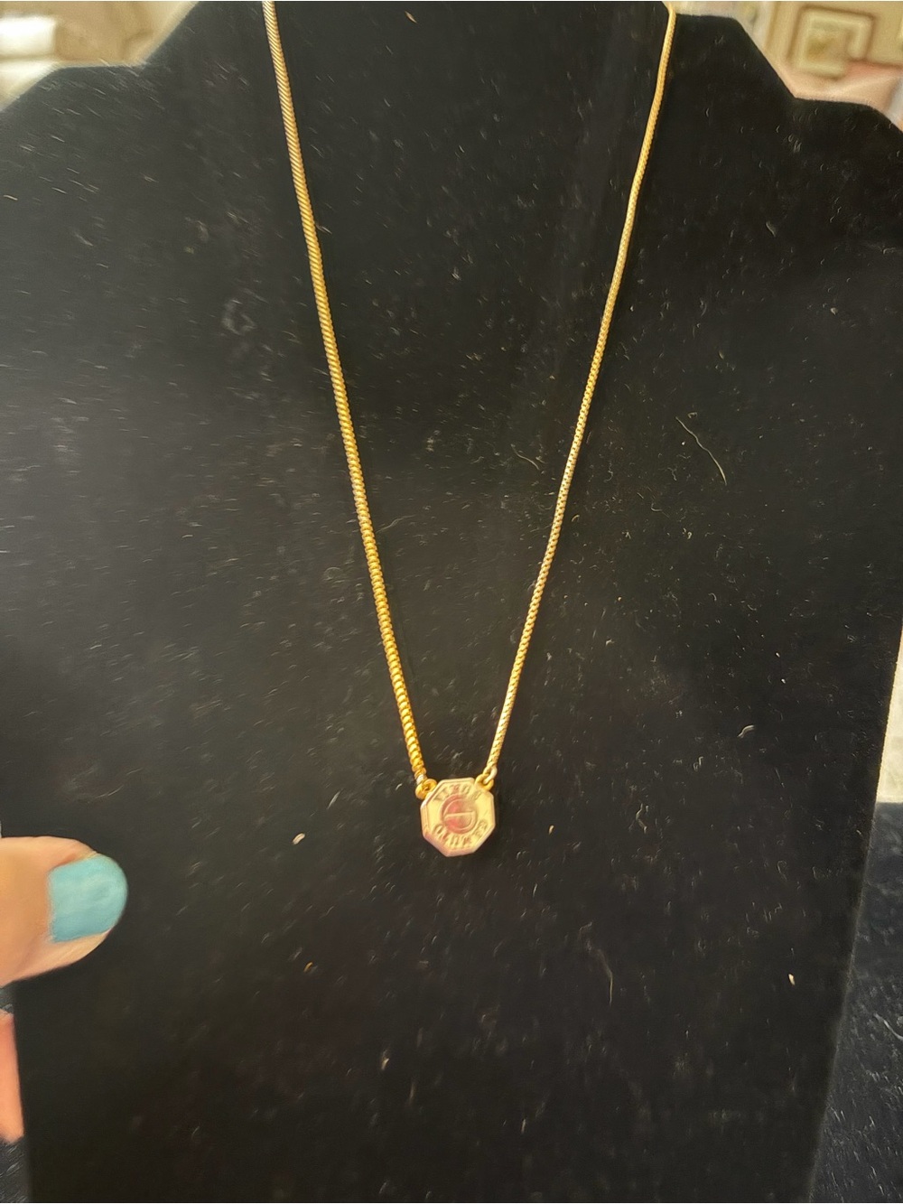 Vince Camuto Gold-Tone Heart Pendant Necklace with Red Enamel Detail